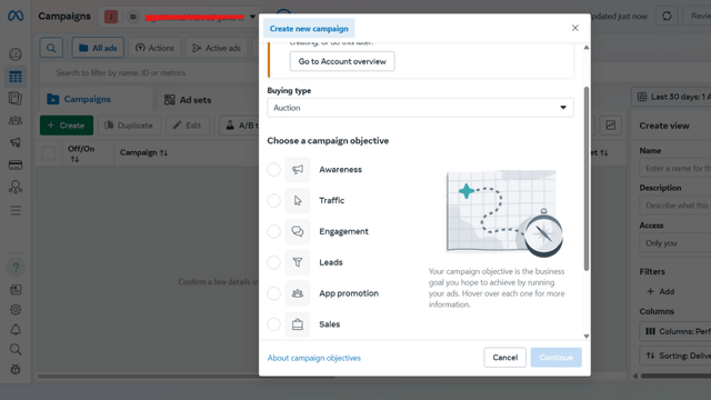 Meta Ads campaign Options