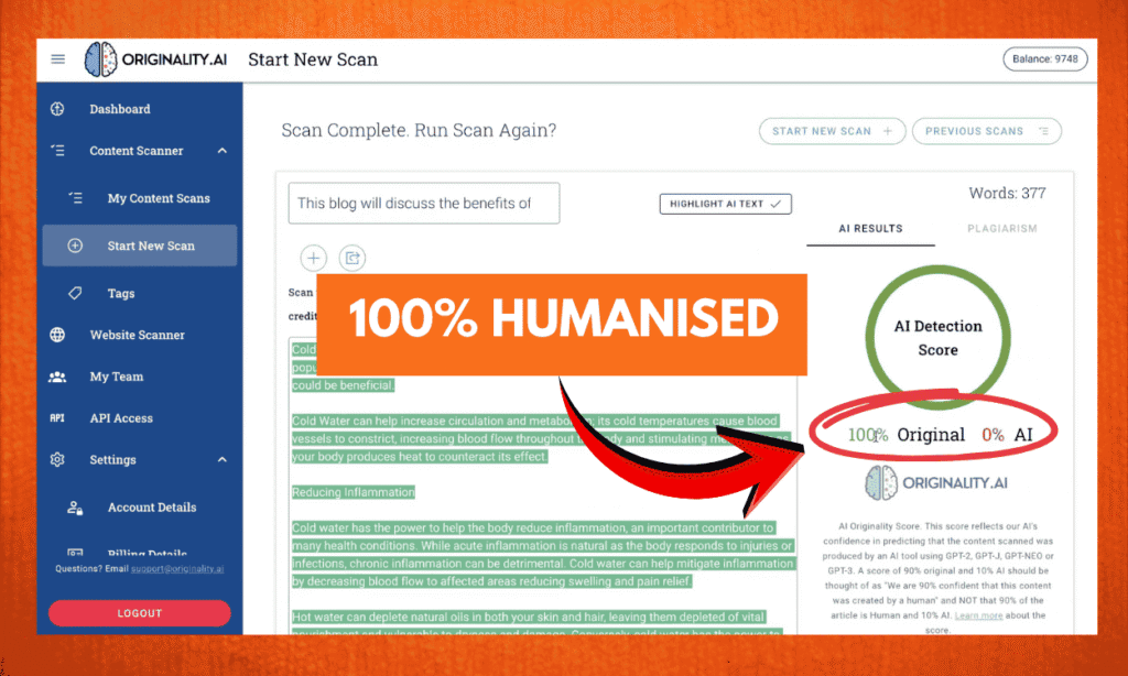 WordAi 100% Human Original Test
